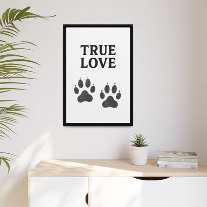 TRUE LOVE – Gerahmtes Wandbild mit Pfotenabdrücken | Tierliebe als stilvolles Geschenk