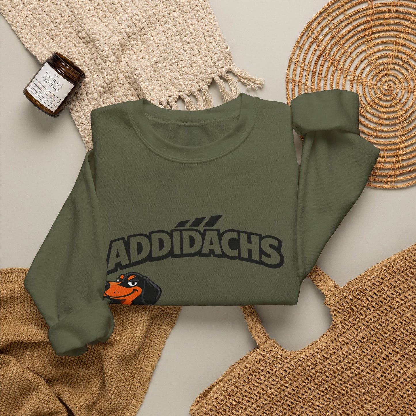 Lustiges Dackel Sweatshirt 'ADDIDACHS' – Witziges Hunde-Motiv für Dackelbesitzer & Sportfans