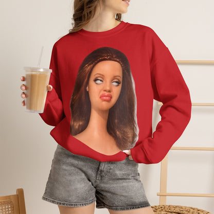 Lustiges Puppen-Gesicht T-Shirt | Genervter Blick Meme Shirt | Ironisches Statement Geschenk für Frauen