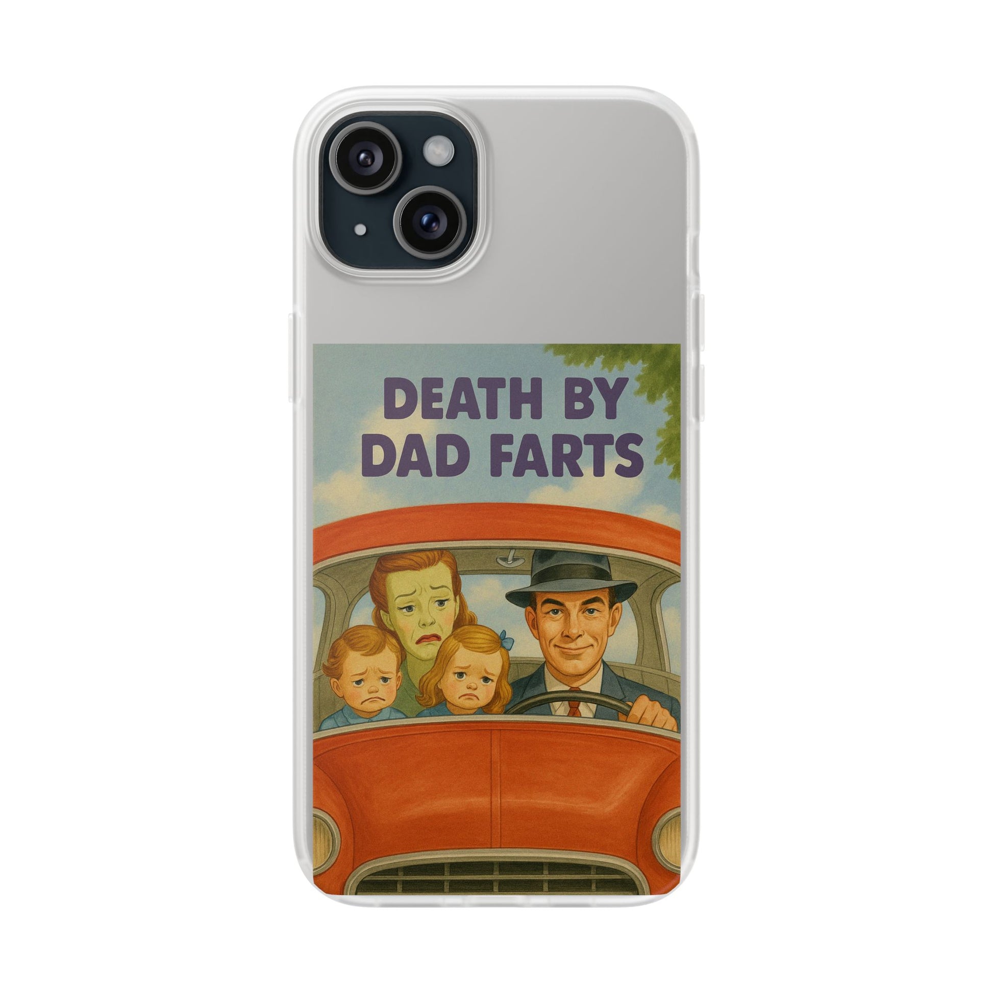 Death by Dad Farts – Satirische Retro-Handyhülle im 50s-Familienauto-Stil-Phone Case-True Insights
