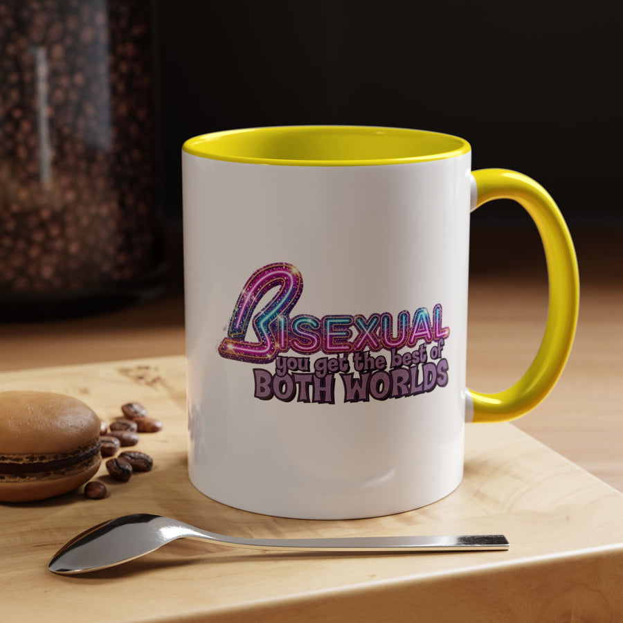 Mug Bisexual – You Get The Best Of Both Worlds | Effet paillettes coloré pour Bi Pride & CSD