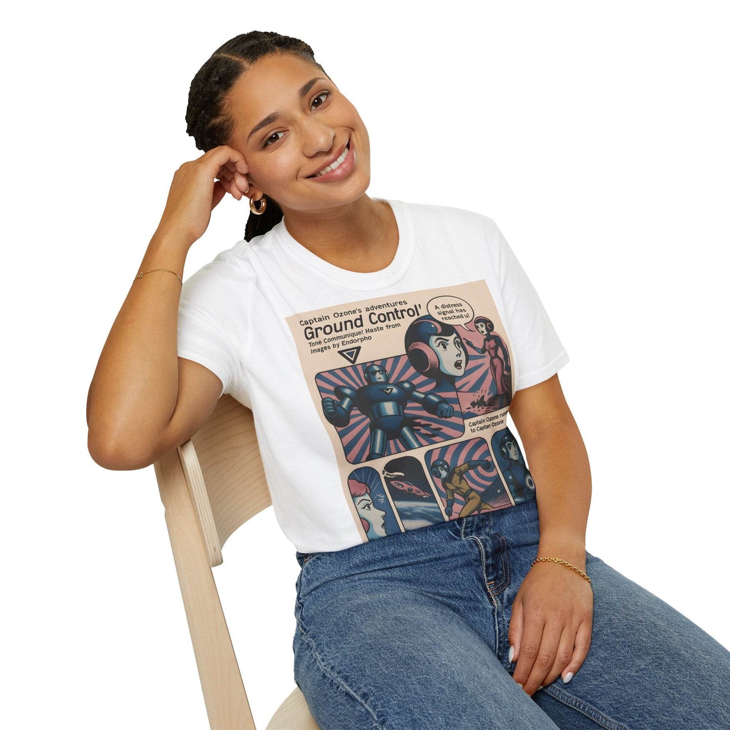 Captain Ozone T-Shirt – Retro Sci-Fi Comic Design | Ground Control Edition – Freches Satire-Design für mutige Statements | True Insights