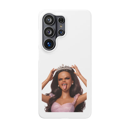 Barbicore Handyhülle – Frecher Beauty Queen Look mit Tiara & Zunge raus | Pink Puppen-Style Case für Fashion-Fans