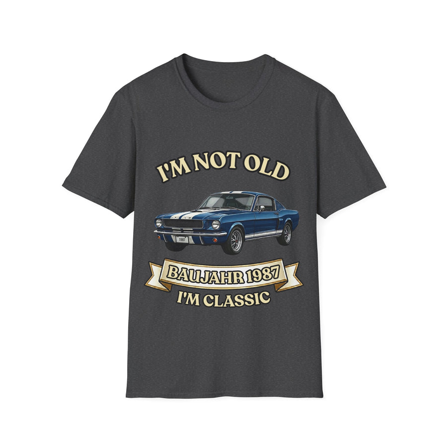 True Insights Geschenk zum 40. Geburtstag – T-Shirt Jahrgang 1987 Muscle Car | I'm Not Old I'm Classic in Dark Heather