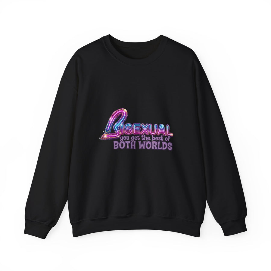 Bisexual – Best of Both Worlds Sweatshirt – Glittermotief voor Bi Pride en Pride