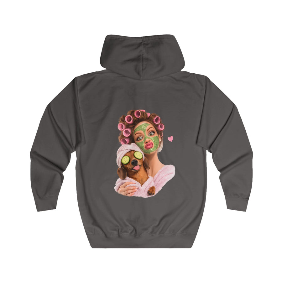 Dackel Sweatjacke „Dackel Spa“ – Zip-Hoodie mit Rückendruck