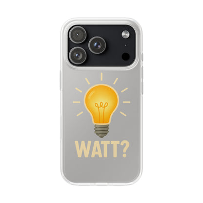Coque de téléphone WATT? avec motif ampoule | Protection ludique pour les passionnés de technologie et d'électronique