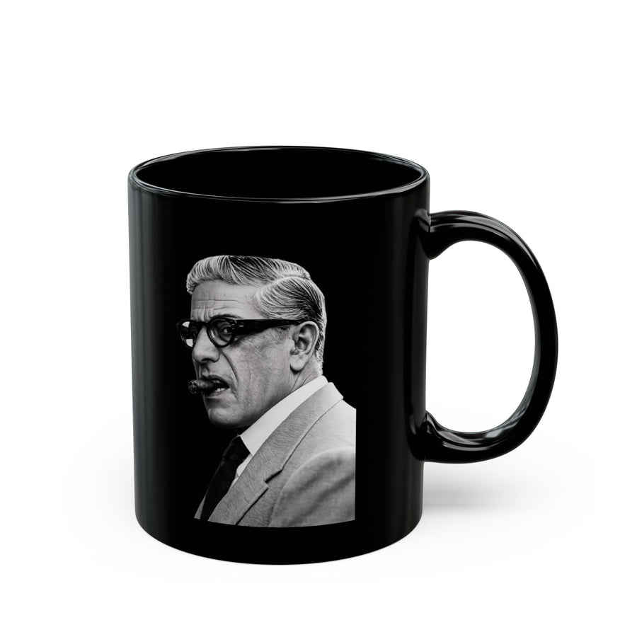 Black Portrait Mug (11oz/15oz) — Vintage Gentleman Photo Coffee Cup