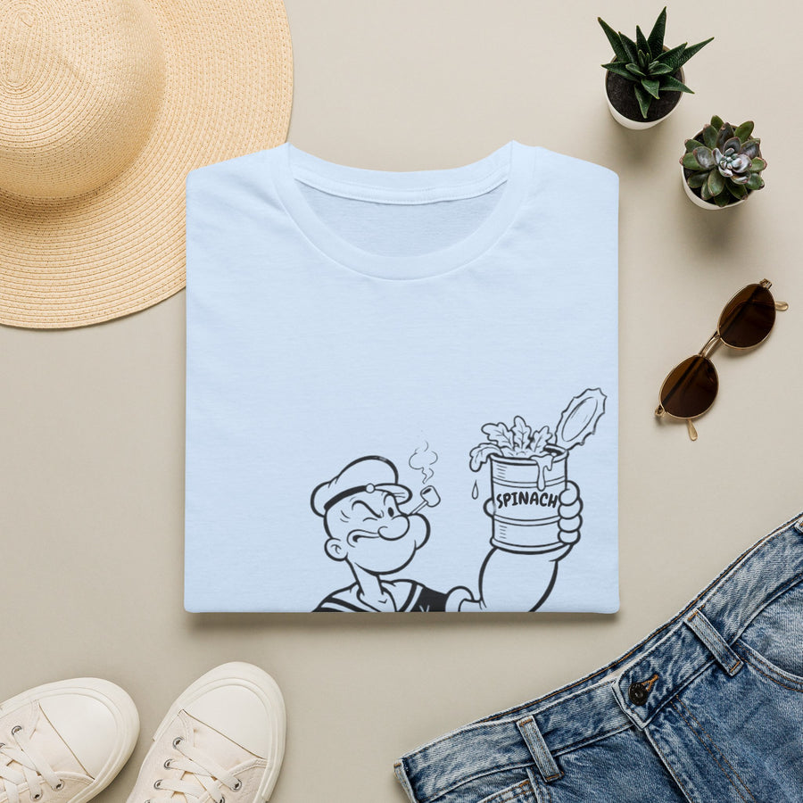 True Insights T-Shirt Retro Comic Popeye Spinat Dose Vintage Cartoon Fan Geschenk Nahaufnahme Motiv