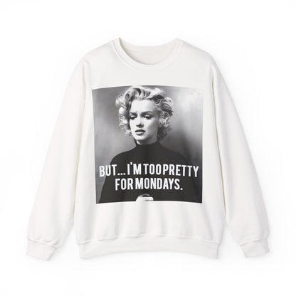 Sweatshirt – Sweatshirt – Too Pretty for Mondays – Retro Statement Pullover | True Insights Design mit Humor