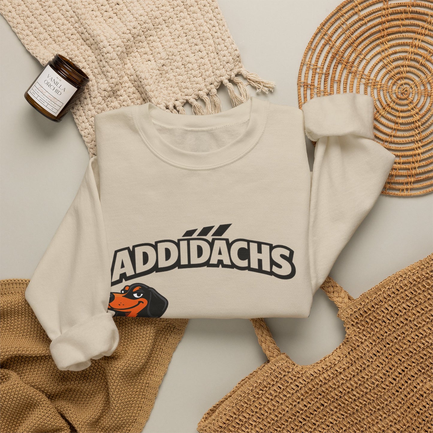 Lustiges Dackel Sweatshirt 'ADDIDACHS' – Witziges Hunde-Motiv für Dackelbesitzer & Sportfans