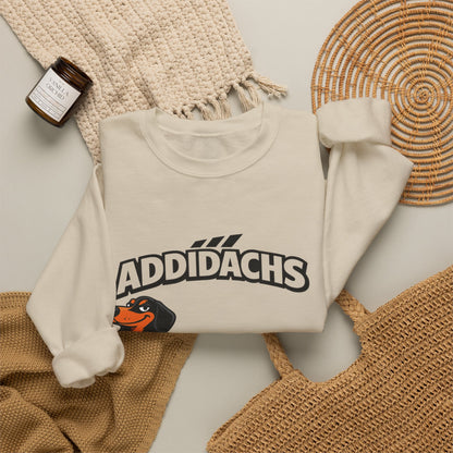 Lustiges Dackel Sweatshirt 'ADDIDACHS' – Witziges Hunde-Motiv für Dackelbesitzer & Sportfans