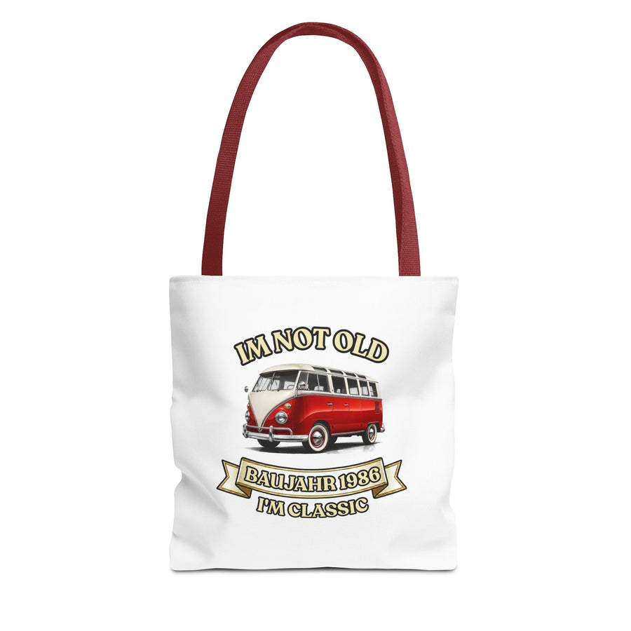 Tote Bag Année 1986 - I'm Not Old I'm Classic - Motif Bus Vintage pour les 40 ans