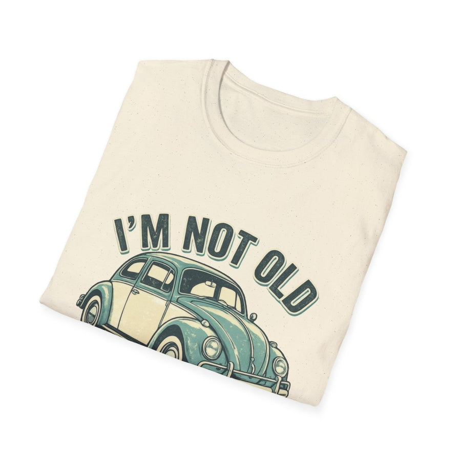 True Insights T-Shirt Oldtimer Käfer Im Not Old Im Classic Nahaufnahme vom Vintage-Auto-Print