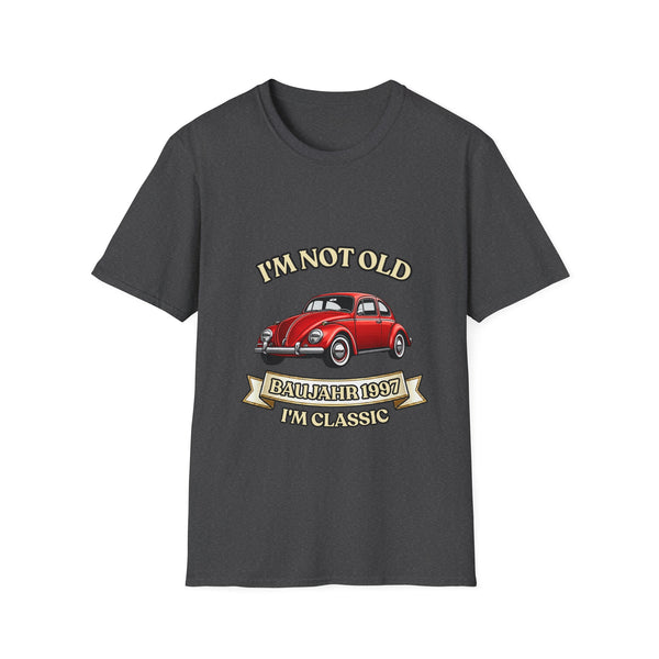 Geschenk zum 30. Geburtstag – T-Shirt Jahrgang 1997 VW Käfer – Dark Heather – Vorderseite
