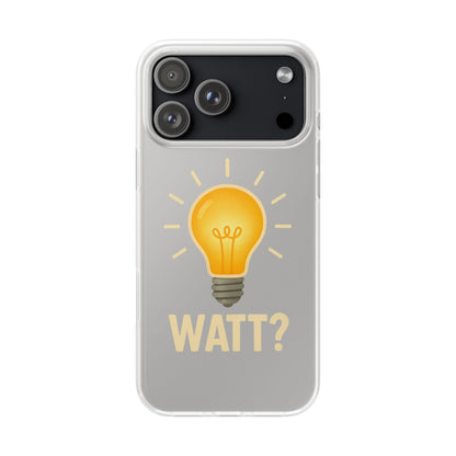 Coque de téléphone WATT? avec motif ampoule | Protection ludique pour les passionnés de technologie et d'électronique
