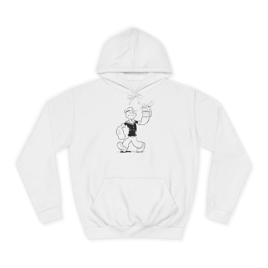 True Insights Hoodie Popeye Spinat Dose Kult Kapuzenpullover in Arctic White für Cartoon Nostalgie Fans