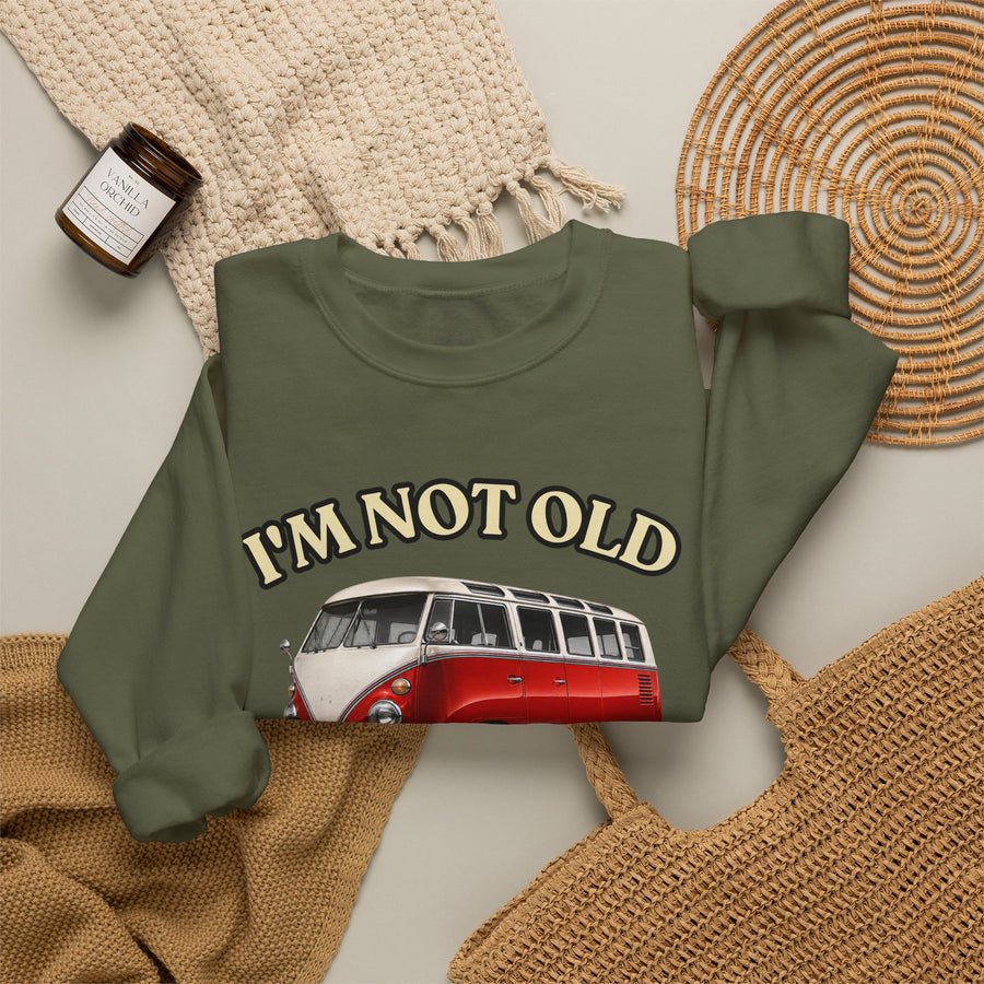 Sweatshirt Année 1976 - I'm Not Old I'm Classic - Bus Rétro Vintage - Cadeau 50 ans