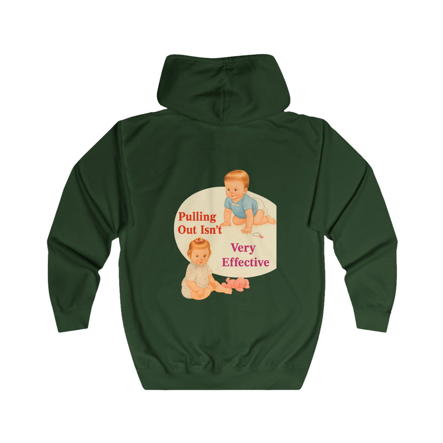 Pulling Out Isn't Very Effective Zip-Hoodie – Sarkastisches Retro-Baby-Motiv