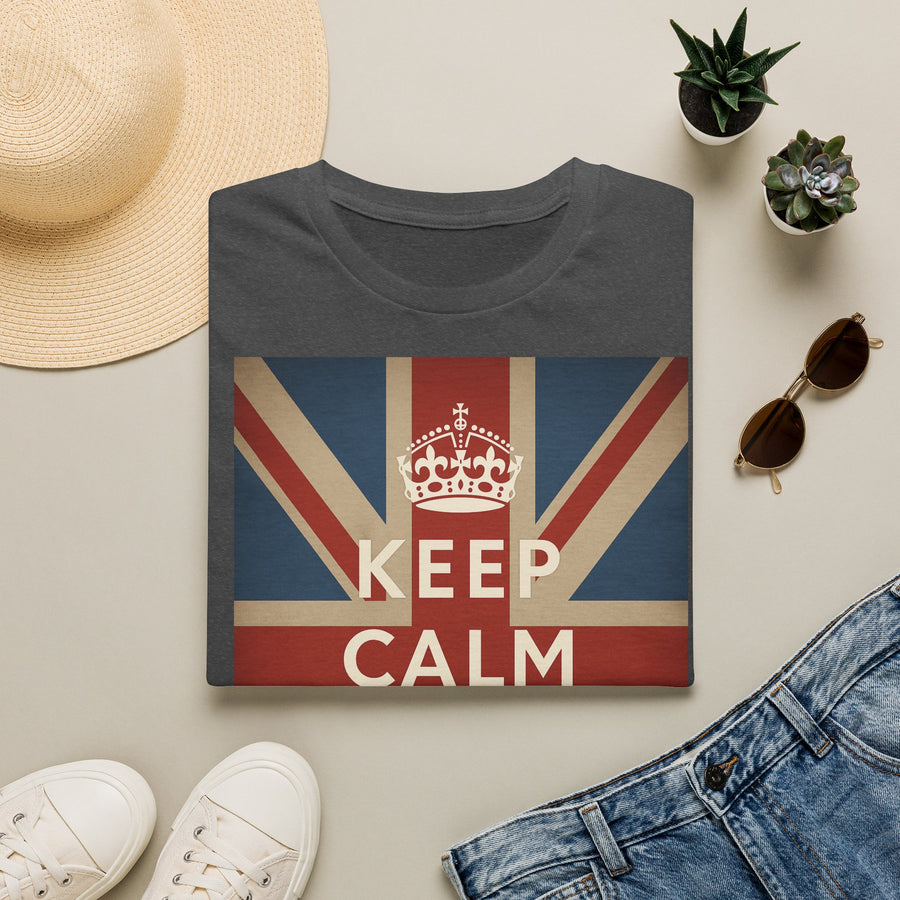 True Insights T-Shirt Keep Calm and Carry On Union Jack Vintage, retro Design mit britischer Flagge, Geschenk