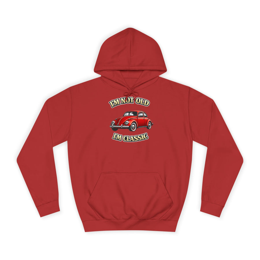 True Insights Vintage VW Käfer Hoodie – I'm Not Old I'm Classic Geschenk für Käfer-Fans in Fire Red