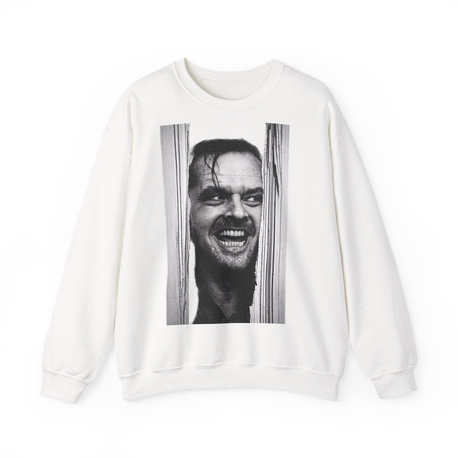 True Insights Sweatshirt mit Horror-Portrait im Comic-Stil in Weiß, schwarz-weißer Kult-Pullover für Filmfans