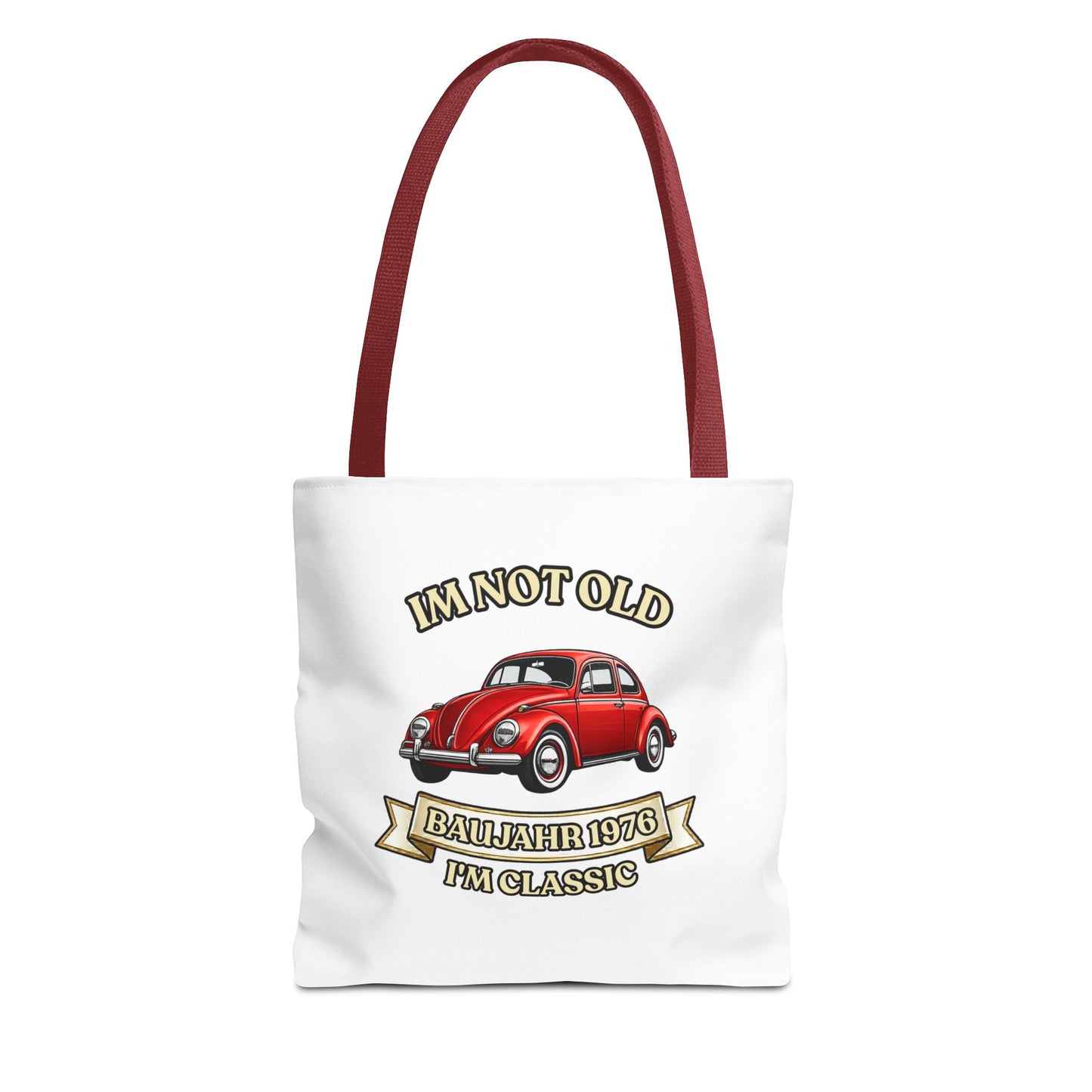 Tote Bag Baujahr 1976 - I'm Not Old I'm Classic - Roter Käfer Oldtimer - 50. Geburtstag Geschenk Stoffbeutel