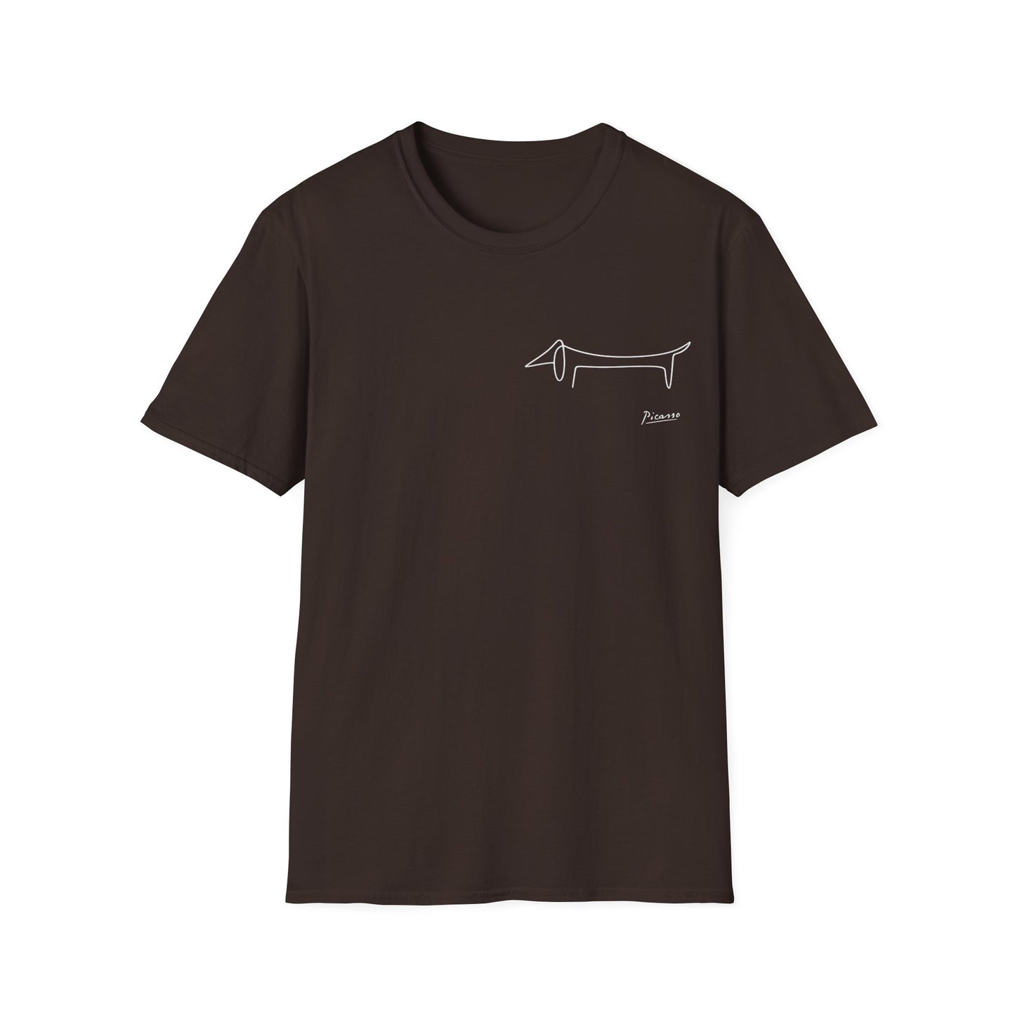 Picasso Dackel T-Shirt – Minimalistische Hundelinie mit Kultfaktor - kleines Motiv