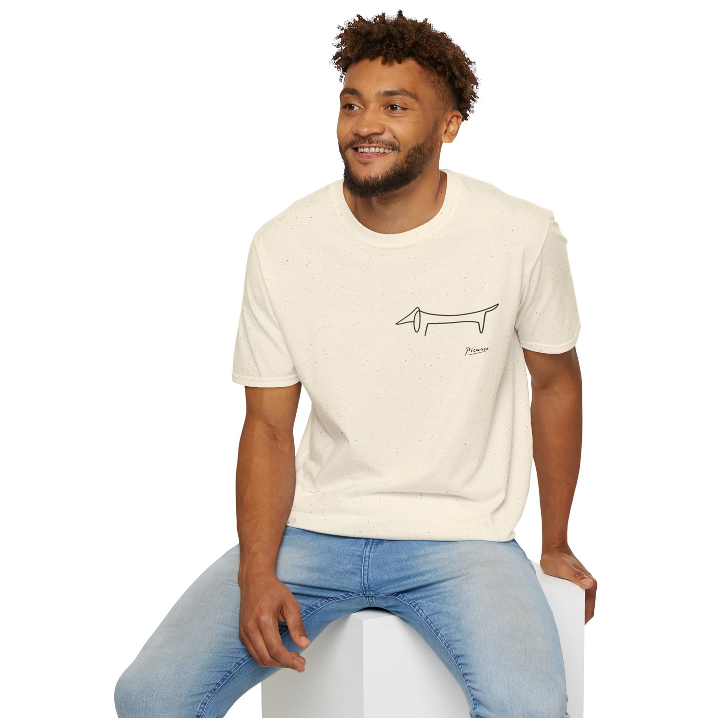Picasso Dackel T-Shirt – Minimalistische Hundelinie mit Kultfaktor - kleines Motiv