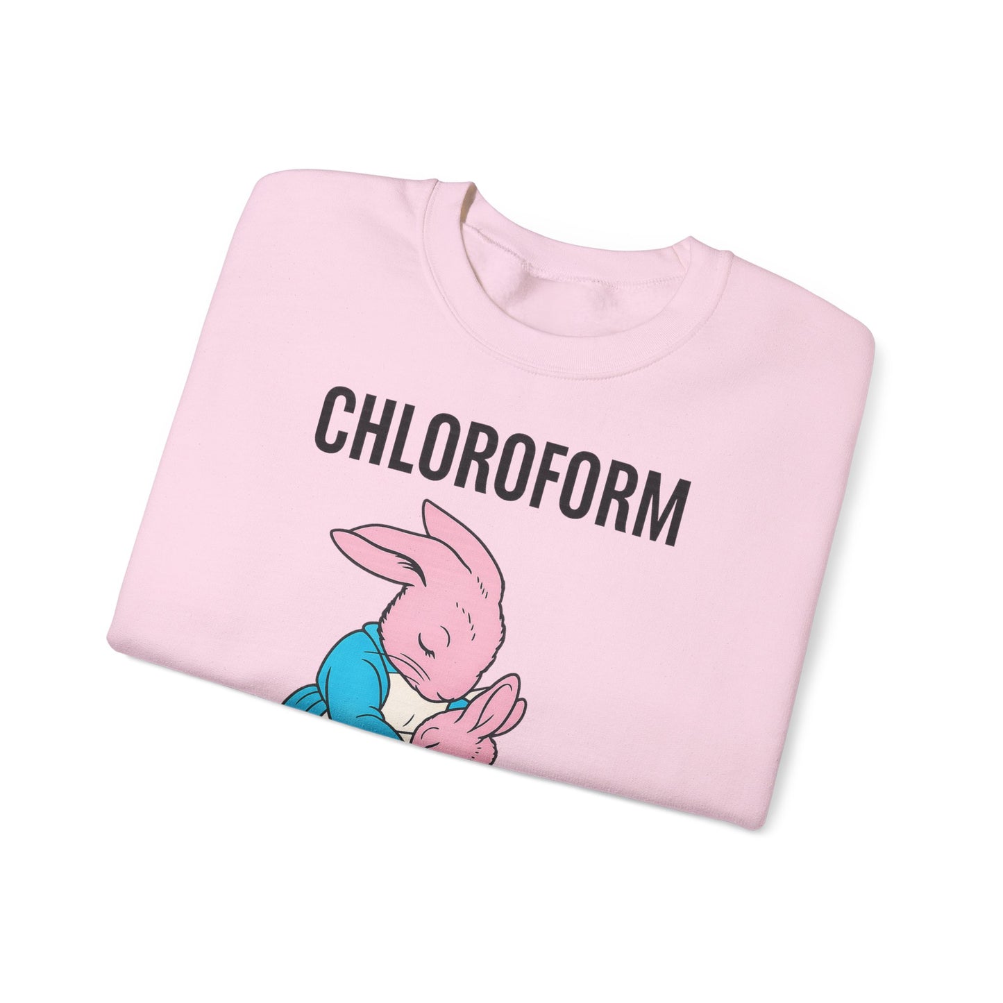 „CHLOROFORM“ – Retro-Sweatshirt mit Hasen und bösem Twist – Freches Satire-Design für mutige Statements | True Insights