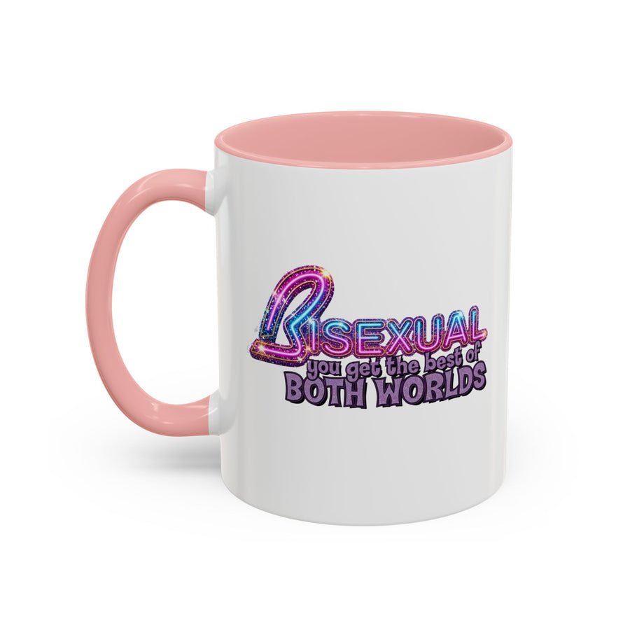 Mug Bisexual – You Get The Best Of Both Worlds | Effet paillettes coloré pour Bi Pride & CSD