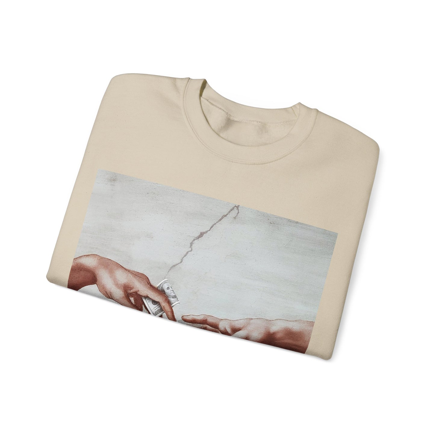 Sweatshirt – The Deal Sweatshirt – Satirische Kunst trifft Streetwear | Michelangelo Meme Design | True Insights Design mit Humor