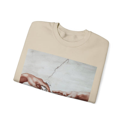 Sweatshirt – The Deal Sweatshirt – Satirische Kunst trifft Streetwear | Michelangelo Meme Design | True Insights Design mit Humor