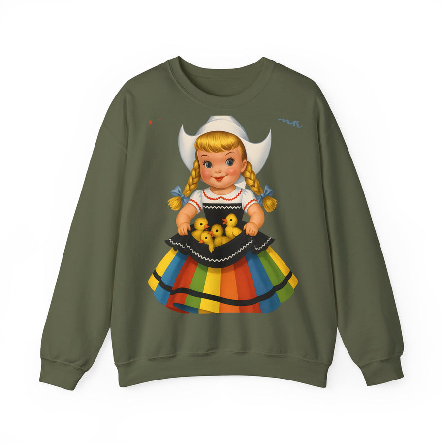 Sweatshirt I Don't Give A Duck - Fille hollandaise rétro humoristique, cadeau vintage drôle