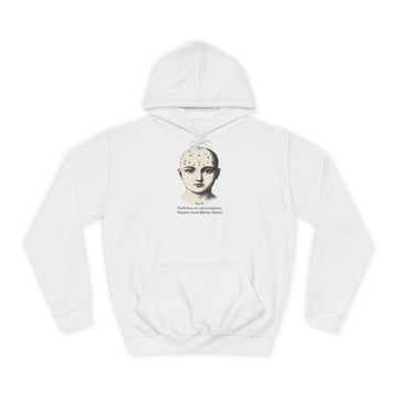 Vintage Hoodie „Phrenologie Fig. 12“ – Wissenschaft trifft Humor – Arctic White – Vorderseite