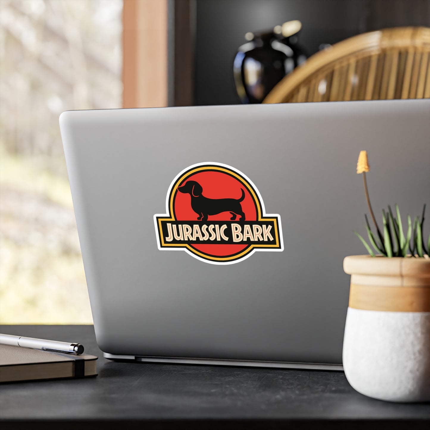 Jurassic Bark Sticker – Lustiger Dackel Aufkleber für Hundefans