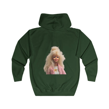 Retro Barbie Zip Hoodie mit 80er Big Hair Puppe – Ironisches Kult-Motiv für Fashion-Fans & Nostalgie-Liebhaber