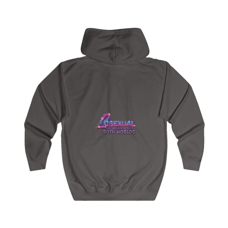 Bisexual – Best of Both Worlds Zip-Hoodie – Glitter-motief voor Bi Pride en CSD
