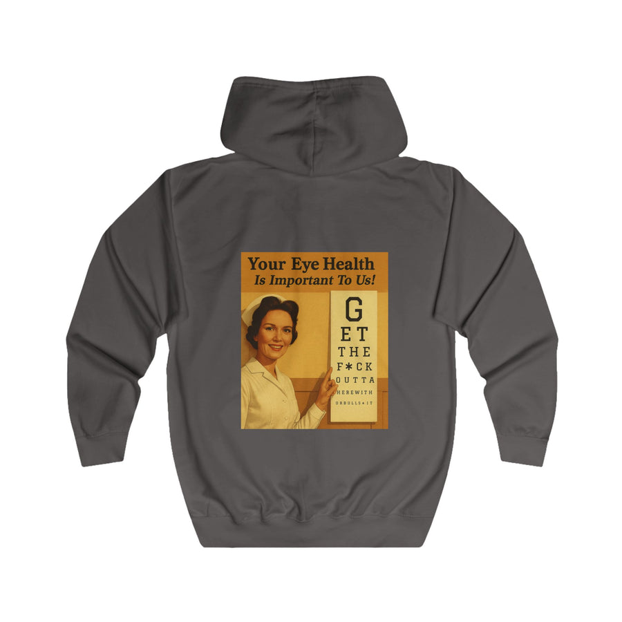 Your Eye Health Is Important To Us Zip-Hoodie – Satirisches 50s-Motiv mit Sehtest