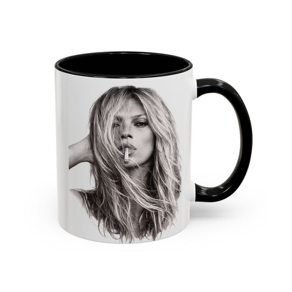 Mug Kate Moss – Portrait Iconique Noir & Blanc | Cadeau Légende de la Mode