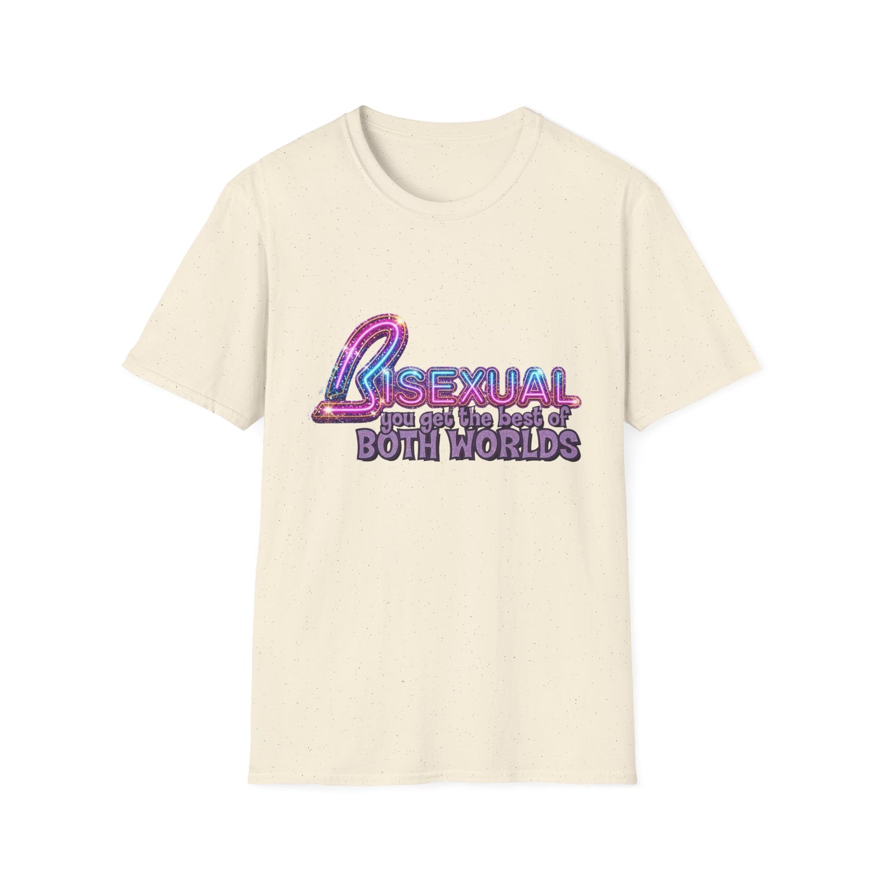 True Insights T-Shirt Bisexual Best Of Both Worlds Bi Pride CSD Glitzer-Look in Natural