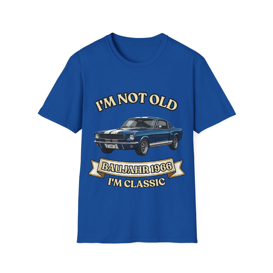 True Insights T-Shirt Jahrgang 1966 Oldtimer Im Not Old Im Classic in Royalblau, Vintage Auto zum 60. Geburtstag