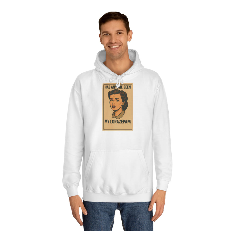 True Insights Has Anyone Seen My Lorazepam Hoodie – Retro-Pop-Art mit schwarzem Humor