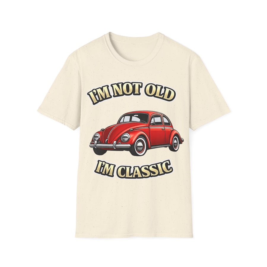 True Insights T-Shirt Vintage Käfer Oldtimer Im Not Old Im Classic in Natur mit klassischem Retro-Motiv