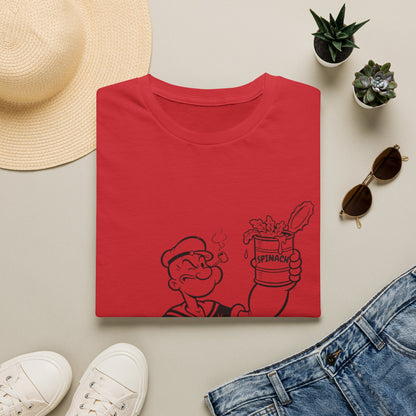 Popeye Spinat Dose T-Shirt Unisex – Retro Comic Kult Sailor Cartoon Fan Shirt Geschenk