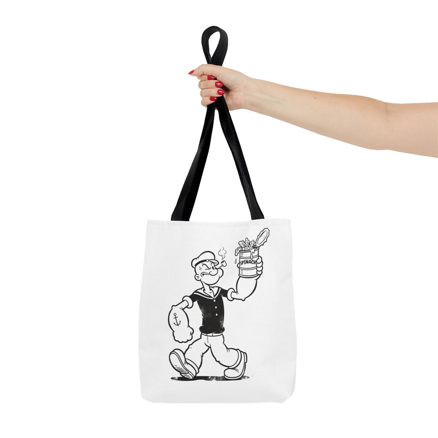 Popeye Spinat Dose Comic Kult Tote Bag – Retro Sailor Beutel aus Polyester, ideal für Comic-Fans & Nostalgiker