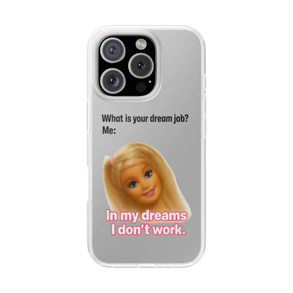 Traumjob Handyhülle – Satirische Anti-Work Phone Case mit Puppen-Illustration
