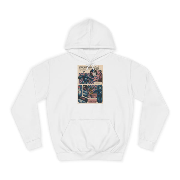 Retro Hoodie „Captain Ozone“ – Retro-Sci-Fi im Comic-Stil – Arctic White – Vorderseite
