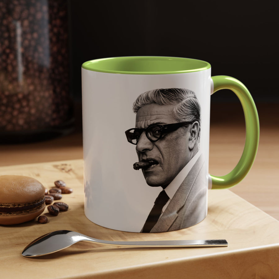 Mug Aristoteles Onassis – Portrait noir & blanc avec cigare & lunettes | Mug coloré pour fans d'histoire & de style