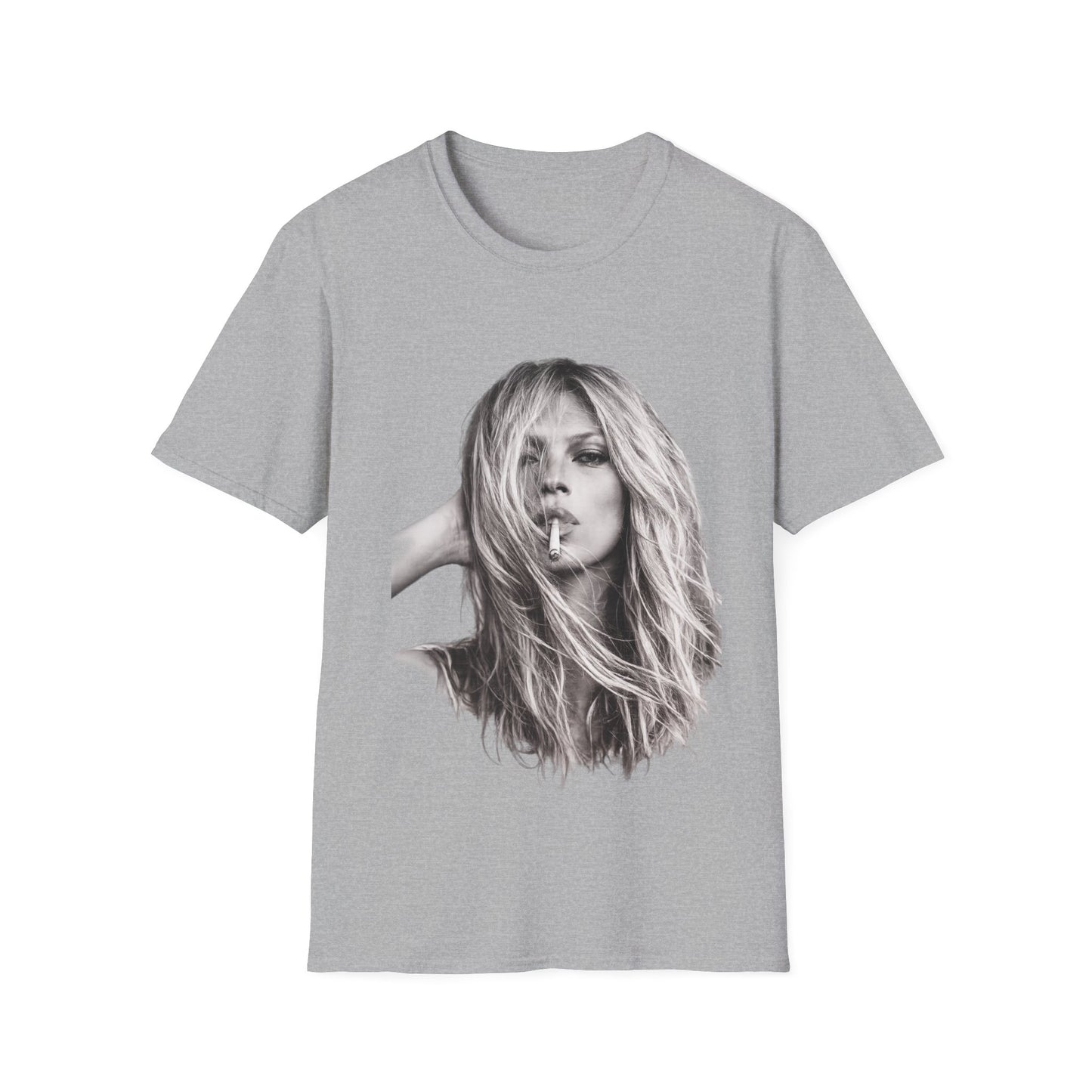 Kate Moss T-Shirt Unisex – Ikonisches Schwarz-Weiß Porträt Print, Fashion Kult Statement Shirt für Fans